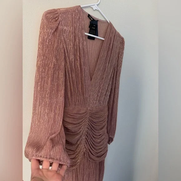 Maje Rosina Lamé Ruched Dress Barbie Wedding Events Size 34 NWT - Picture 8 of 15